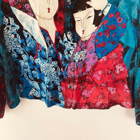 Chico’s SILK Size XS kimono blouse - Picture 5 of 11